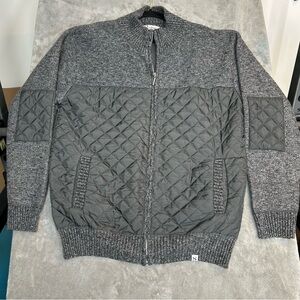 Stylish Silver Silk Men’s Gray Zip up Jacket Size 2XL